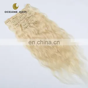 Full Head Thick Double Curly Blonde Clip in Hair Extensions Curly Blonde Clip in Hair Extensions thumbnail-2