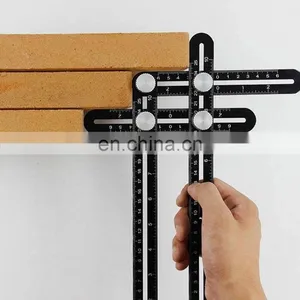 COOFIX Tile Hole Locator Adjustable Tool Masonry Glass Fixed Angle Measuring Ruler Universal Angular Template 4/6/12 Slides/fold thumbnail-5