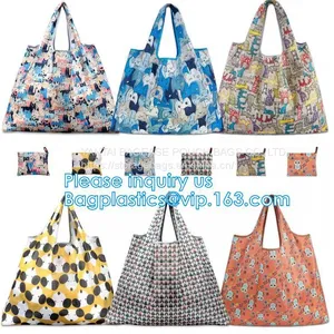 Nylon Folding Pocket Foldable Polyester Shopping Bag,Fashionable 420D Custom Logo Polyester Drawstring Bag Bagease Pack thumbnail-3