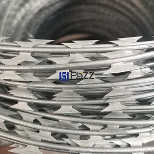 Hot Deep Galvanized Razor Blade Barbed Wire BTO-22 Diameter 980mm for Security Fencing Barriers thumbnail-3