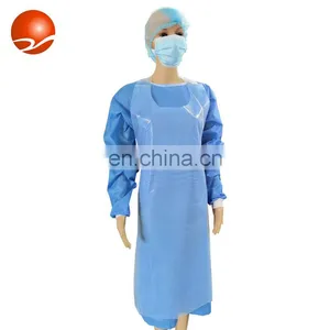 Waterproof Medical Hospital Dental PP Nonwoven Poly HDPE LDPE Plastic Disposable PE Apron thumbnail-1