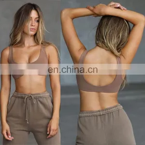 Top Selling OEM Summer Sexy Sports Yoga Backless U Back Bra Top Fashion Ladies Workout Running Walking Wear Clothes For Women thumbnail-2