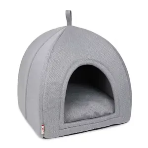 Meow Love Multicolor Deluxe Deep Sleep Cat Flap Bed Pink Plush Pet Lgloo Bed Washable Fun Sofa Dog Cat Bed Pet Travel Outdoors thumbnail-4