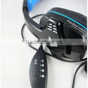 USB Stereo Headphone Set for Computer & Play Station ME333 Blue thumbnail-4