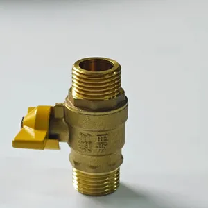 DN15 Double Outer Wire Copper Ball Valve, Gas Valve Switch,Keywords Water Heater Valve, Threaded Switch,Water Pipe Switch, thumbnail-1