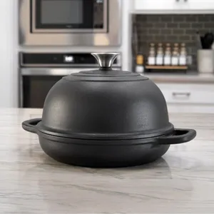 Enameled Cast Iron Dutch Oven for Sourdough Bread Baking 10 Inch Enamel Thick Coated Cookware Set Non Stick for Cooking thumbnail-3