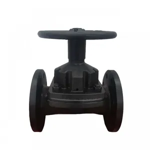 Cast Iron Flange Manual Rubber Lined PN16 Diaphragm Valve thumbnail-1