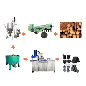 Shisha Charcoal Making Machine Rice Husk Bamboo Wood Sawdust Coconut Shell Charcoal Briquette Line EPC thumbnail-1