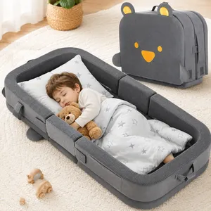 OEM/ODM Portable Toddler Travel Bed Foldable Soft Foam Floor Bed for Kids thumbnail-1