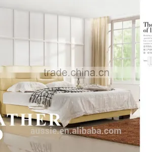 Bedroom Furniture New Modern Leather Bed thumbnail-1