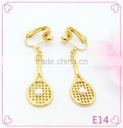 Popular Fashion Gold Earring Jewelry Models Women Battledore Pendant Earring thumbnail-1
