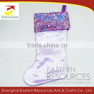 Satin Christmas Stocking With Sequin thumbnail-2