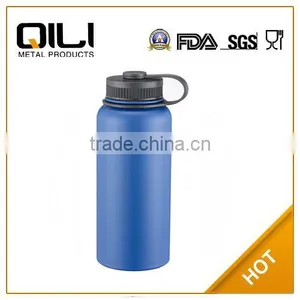 40oz Stainless Steel Blue Big Metal Water Bottle thumbnail-1