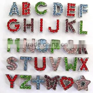Produce Colorful Rhinestone Slide Letters With 10 mm Hole Size thumbnail-1