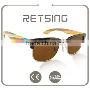 PC Frame Wooden Sunglasses Bamboo Arms / Skateboard Wood Glasses thumbnail-1