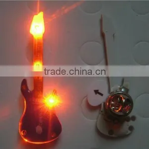 Promotional Newly Guitar Design LED Blinking Light Brooch Pins for Gifts thumbnail-1