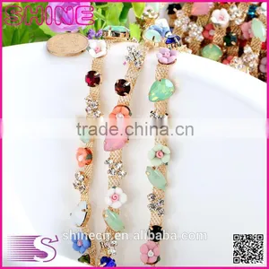 High Quality Diy Flower Cup Chain YIWU Wholesale Hot Fix Shining Loose Rhinestone Chain thumbnail-1