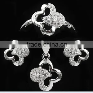 925 Silver Jewelry Set Zircon Jewelry Set Flower Shape Design Micro Pave Setting thumbnail-1