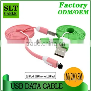 SLT Customized Colorful Flat Double Sided USB Cable for Iphone Custom Usb Cable thumbnail-1