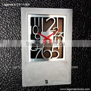 Unique Concrete Clock With Stainless Steel, Handmade Modern Wall Clock, Designer Clocks thumbnail-1