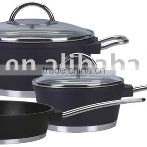 5pcs Cast Aluminium Cookware Set With S/S Wire Handle thumbnail-1