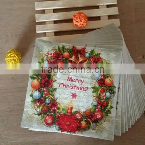 Virgin Wood Pulp High Quality Christmas Printed Napkins thumbnail-1