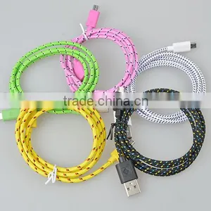 1m Round Braided Textile Electrical Usb Cable/Wire/Pulley Cord 2 Wires thumbnail-1