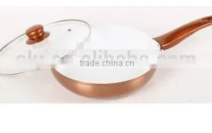 Aluminum Pressed/ Forged Copper Nonstick Coating Outer Painting Fry Pan Pizza Pan Egg Pan Round Crepe Pan thumbnail-1