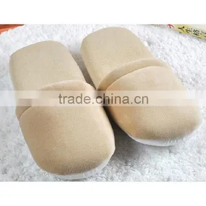 High Quality Velveteen Fabric Slipper for Hotel, Beige Color, Washable thumbnail-1