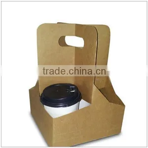 Corrugated Take Away With Handle Cup Carrier Tray thumbnail-1