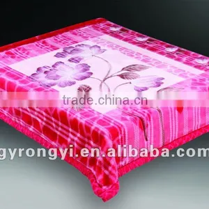 100% Polyester Raschel Quality Printed Zig-zag Double Blanket thumbnail-1