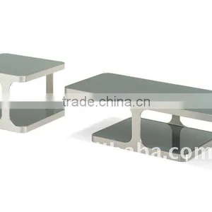 CT-01ET-01 Modern Coffee Table End Table Stainless Steel Table in Glass Tables thumbnail-2
