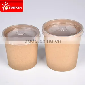 Disposable 12oz Paper Soup Cup Kraft With Plastic Lid Quality Choice thumbnail-1