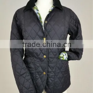 Ladies Black Quilted Jacket thumbnail-1