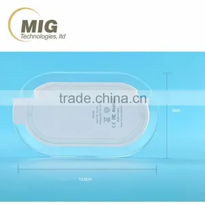 Transparent Oval 3 Coils qi Wireless Charger for Samsung Galaxy Series Cell Phone thumbnail-4