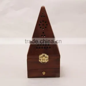 DESIGNER WOODEN INCENSE BURNER-NAUTICAL ROSE WOOD INCENSE BURNER-DECORATIVE BURNER NWIB0010 thumbnail-2