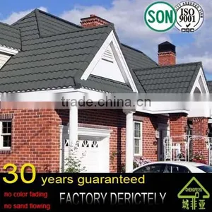 Best Items Manufacture Colorful Stone Coated Metal Roofing Tile / Color Step Tile Roof / Color Stone Chip Coated Metal Roof Tile thumbnail-6