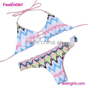 Blue and White Sex Girl Photo Bathing Suit thumbnail-1