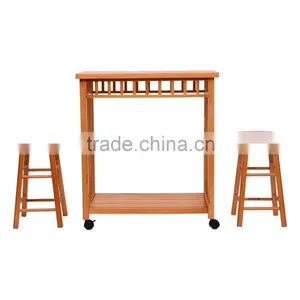 Pine Wood Kitchen Island With Drawer & Tray thumbnail-3