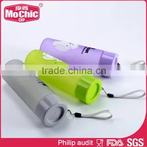 Mochic 500ml BPA Free Water Bottle for Travel / Lovely Cartoon Plastic Water Bottle, Frosted Water Bottle With Sling for Gift thumbnail-1
