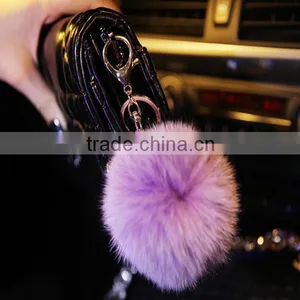 Pompon Gift Wholesale Key Ring 8cm Fur Ball Keychain thumbnail-3