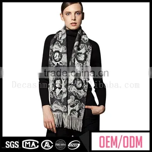 Brand New Black and White Scarves for Women, Lady Scarf, Winter Scarves Women thumbnail-1