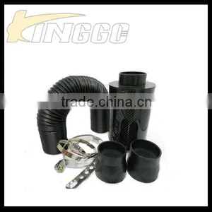 Black Color Universal 3" 76mm Carbon Fiber Racing Cold Air Filter For Car thumbnail-1