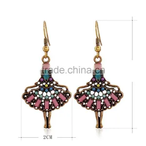 New Items Dancing Girl Design Fashion Beaded Drop Earring thumbnail-4