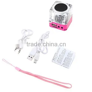 Rechargeable Built in Battery Transparent Micro Usb sd Speaker Clock thumbnail-1