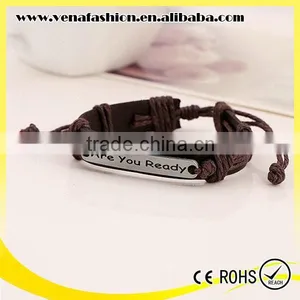 Ready Engraved Men Bracelet Leather Fashion Men's Bracelet Quality Choice thumbnail-2