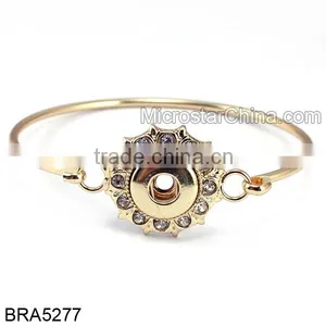 Rose Gold Snap Button Jewelry Cuff Bangles Bracelets thumbnail-4