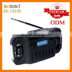 2016 Trending Products Dynamo Digital Display LED Torch AM/FM Solar Rechargable Radio Flashlight thumbnail-2