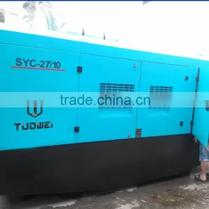 Mobile Diesel Rotary Screw Cement Trailer Compressor thumbnail-1
