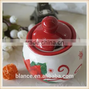 Ceramic Hand Painted Spice & Pepper Shakers in Bottle With Sift Cap Design thumbnail-1